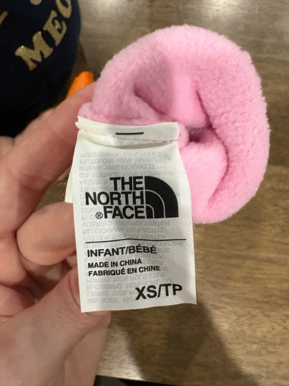 Infant Pink Knit Cable Mittens with Clip Straps